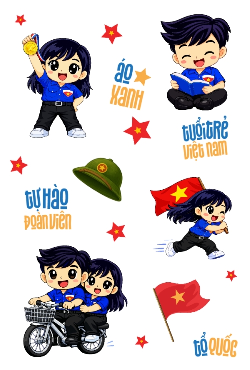 Mẫu thiết kế Nhãn Sticker - Sticker Sheets Kỷ niệm ngày thành lập Đoàn TNCS Hồ Chí Minh 26/3 1781535420