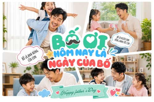 Mẫu thiết kế Bài post MXH ngang Bố ơi hôm nay là ngày của bố 1781065700