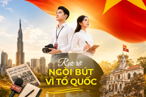 Mẫu thiết kế Bài post MXH ngang Rực rỡ ngòi bút vì Tổ Quốc 1781066034