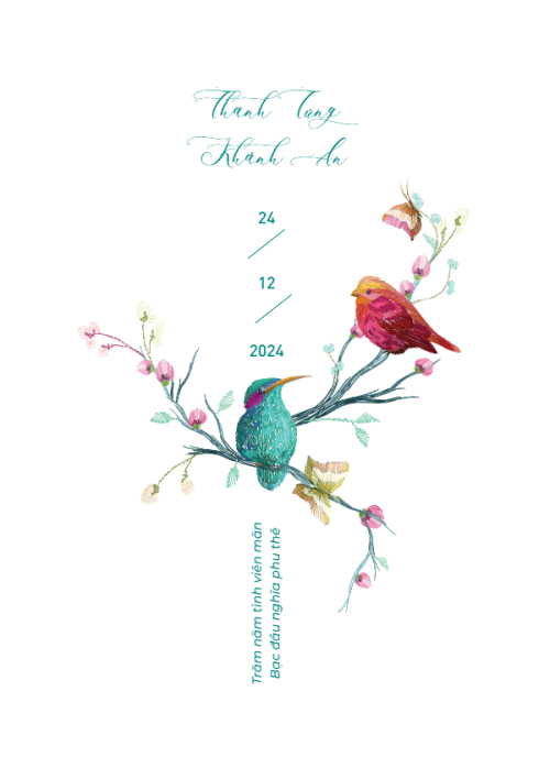 Mẫu thiết kế Ruột thiệp cưới Primavera, dễ thương, cute, chibi, hoạt hình, động vật, bird 1780426976