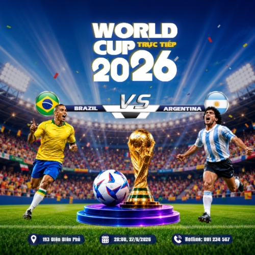 Mẫu thiết kế Bài post MXH vuông Trực tiếp World cup 2026 1781642367