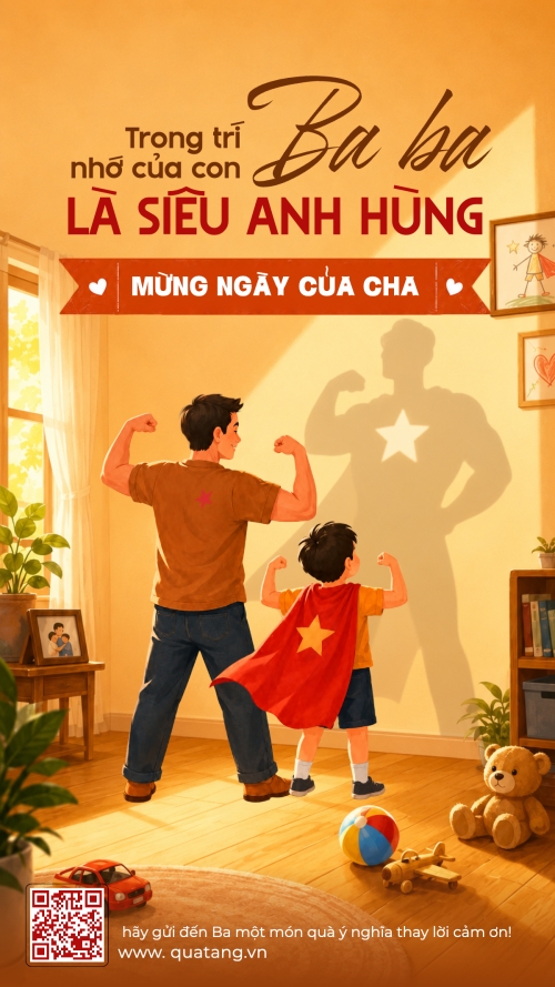 Mẫu thiết kế Bài post MXH (9:16) Ba ba là siêu anh hùng 1781518267