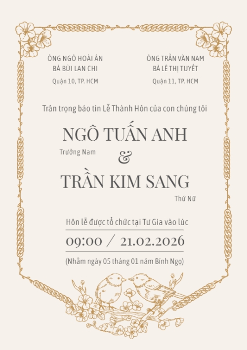 Mẫu thiết kế Ruột thiệp cưới Thiệp cưới Đôi uyên ương 1780427027