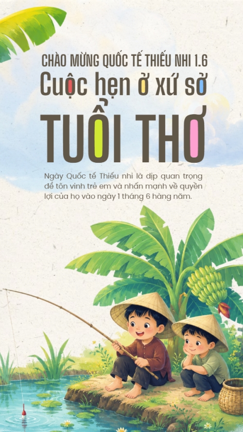 Mẫu thiết kế Bài post MXH (9:16) Chào mừng ngày Quốc tế thiếu nhi 1.6 1781530642