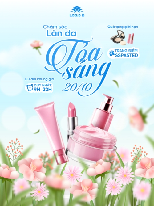 Mẫu thiết kế Banner dọc 20/10, Ngày phụ nữ Việt Nam, Vietnamese Women's Day, phụ nữ, sự kiện, event, mỹ phẩm, làm đẹp, beauty, hiện đại, modern	 1781692231