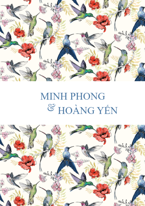 Mẫu thiết kế Ruột thiệp cưới Món Quà Mùa Xuân 03, hoa lá, thiên nhiên, floral, chim, động vật 1780431487