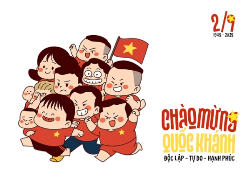 Mẫu thiết kế Thiệp chúc mừng Việt Nam, lễ hội, 2/9, Quốc Khánh, dễ thương, cute, chibi, hoạt hình, cartoon 1781534837