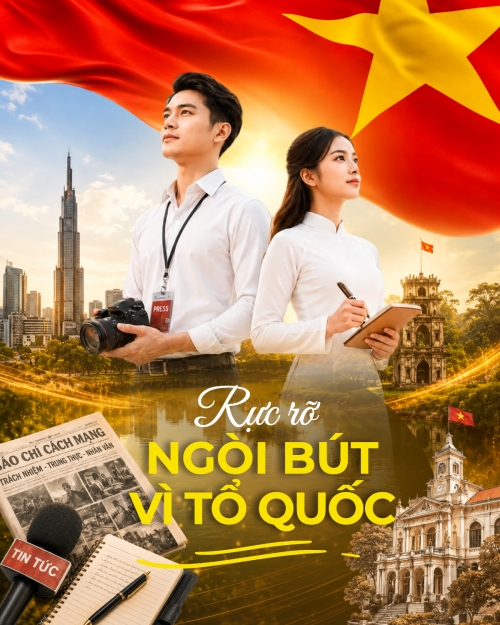 Mẫu thiết kế Bài post MXH dọc Rực rỡ ngòi bút vì Tổ Quốc 1780514155