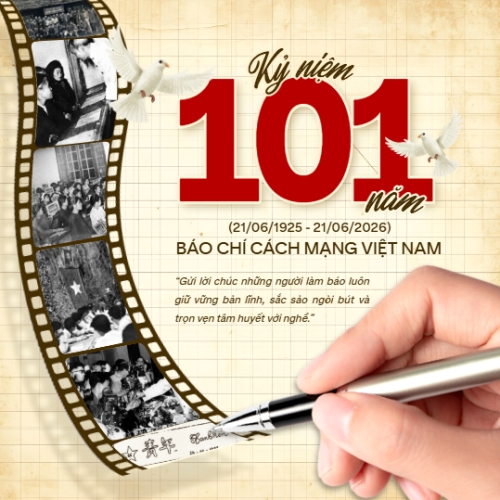 Mẫu thiết kế Bài post MXH vuông Kỷ niệm 101 năm ngày Báo chí Cách mạng Việt Nam 21/6 1780515057