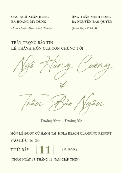 Mẫu thiết kế Ruột thiệp cưới Mùa xanh, hiện đại, sang trọng, morden 1780431493