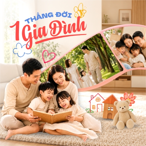 Mẫu thiết kế Bài post MXH vuông Thắng đời 1 gia đình 1781343968