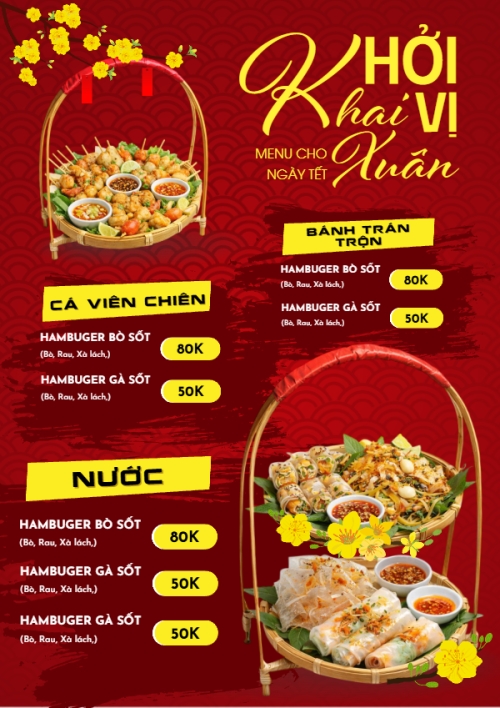 Mẫu thiết kế Menu tờ rời (dọc) Khai xuân khởi vị 1780249932