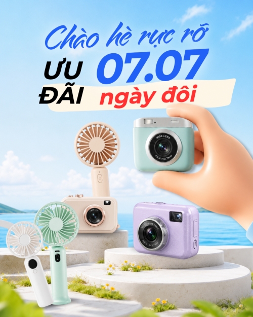 Mẫu thiết kế Bài post MXH dọc Chào hè rực rỡ ưu đãi ngày đôi 1781343940