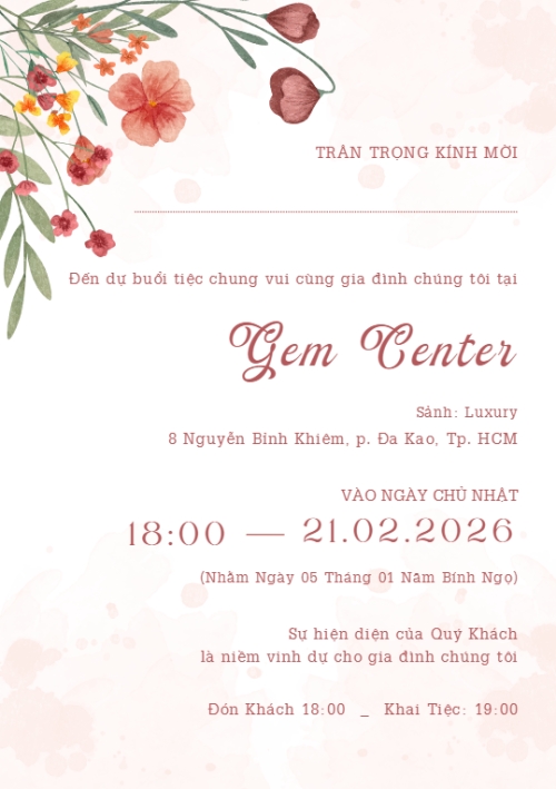 Mẫu thiết kế Ruột thiệp cưới Thiệp cưới hoa màu nước 1780435988