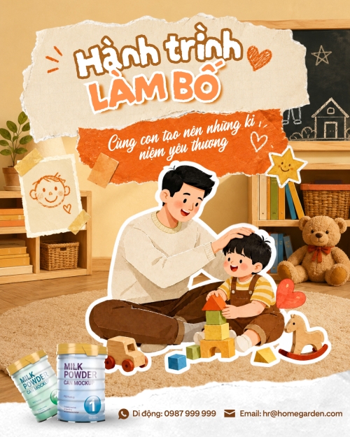 Mẫu thiết kế Bài post MXH dọc Hành trình làm bố 1781065726