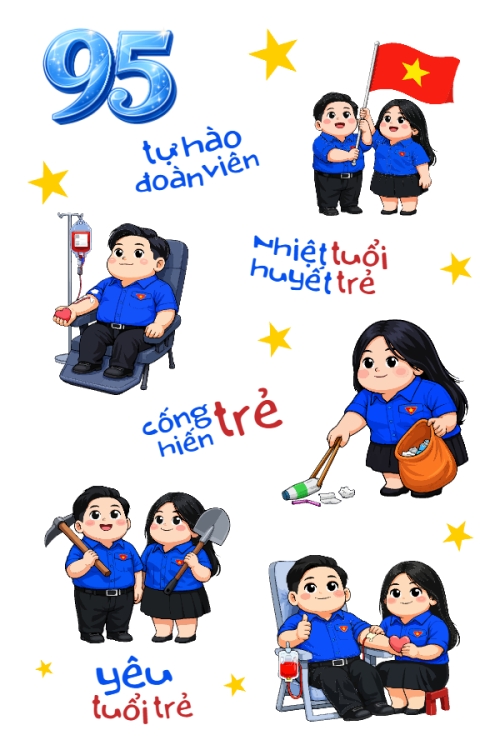 Mẫu thiết kế Nhãn Sticker - Sticker Sheets Kỷ niệm ngày thành lập Đoàn TNCS Hồ Chí Minh 26/3 1781535420