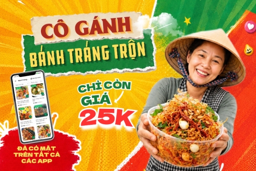 Mẫu thiết kế Bài post MXH ngang Bánh tráng cô gánh 1781494197