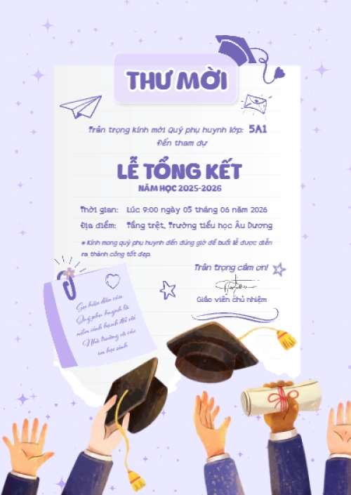 Mẫu thiết kế Thư mời Thư mời lễ tổng kết 1780511889