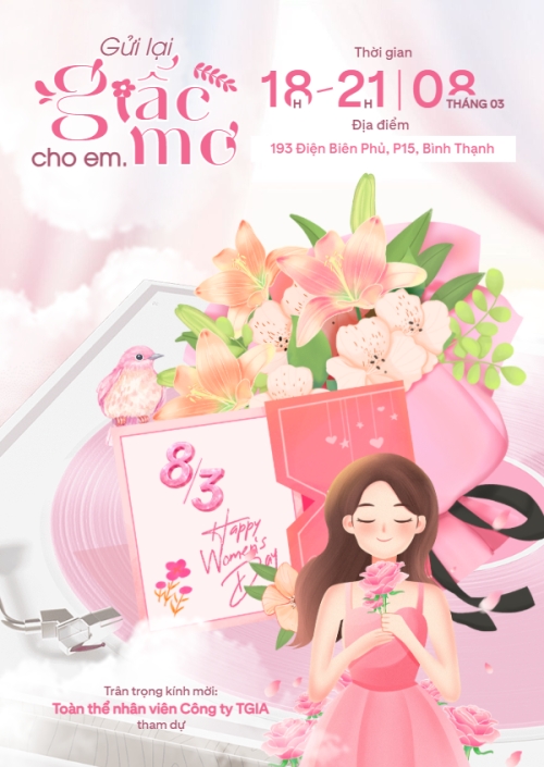 Mẫu thiết kế Thư mời Gửi lại giấc mơ cho em 8/3 1780596721