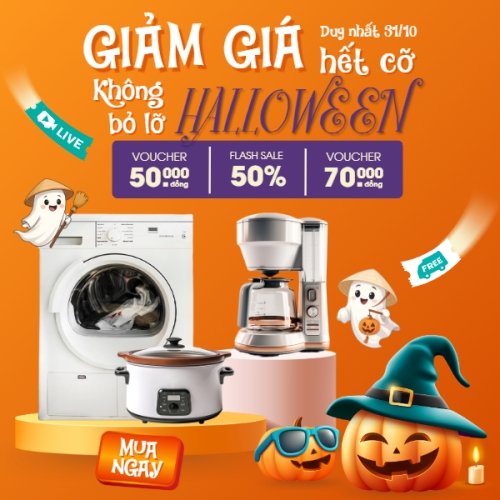 Mẫu thiết kế Bài post MXH vuông Halloween, lễ hội ma quái, sự kiện, event, công nghệ, technology, điện tử, electronic, dễ thương, cute, chibi, hoạt hình, cartoon 1781691902
