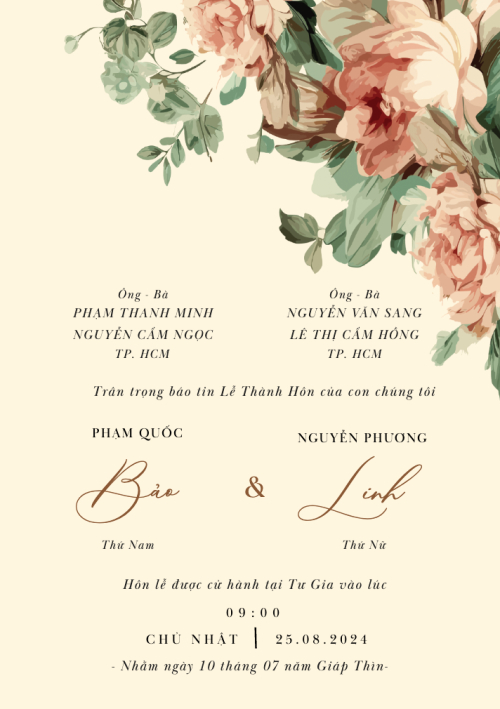 Mẫu thiết kế Ruột thiệp cưới   Vintage Flower, cổ điển, vintage, retro, classic 1780426976