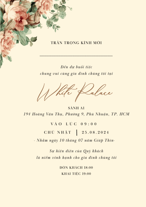 Mẫu thiết kế Ruột thiệp cưới   Vintage Flower, cổ điển, vintage, retro, classic 1780431487