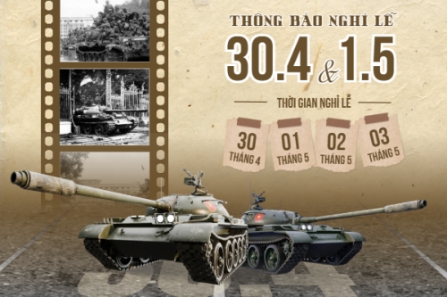 Mẫu thiết kế Bài post MXH ngang Lịch nghỉ lễ 30/4-1/5 1781072405