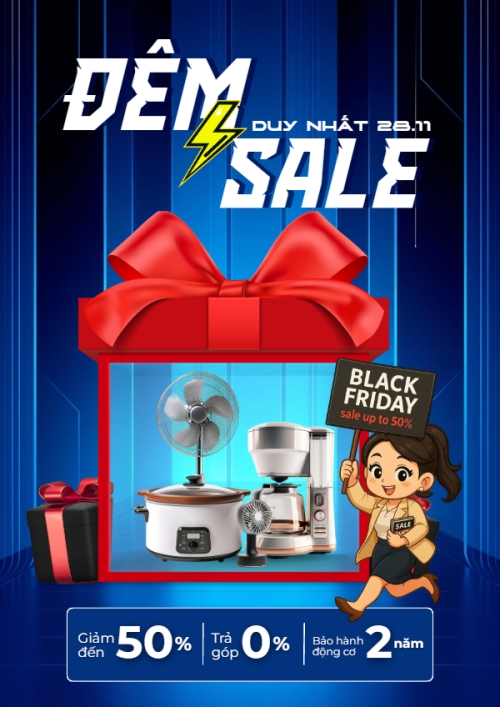 Mẫu thiết kế Poster chuẩn Đêm sale duy nhất 28.11 1781534596