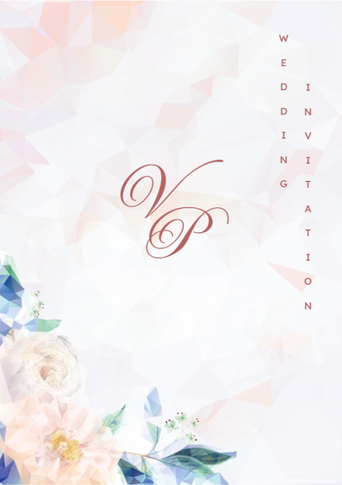 Mẫu thiết kế Ruột thiệp cưới Dreamy Floral, hoa lá, thiên nhiên, floral, màu nước 1780435830