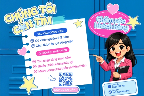 Mẫu thiết kế Bài post MXH ngang Tuyển dụng chăm sóc khách hàng 1781489880