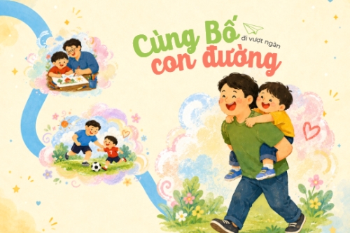 Mẫu thiết kế Postcard Cùng Bố đi vượt ngàn con đường 1781077259
