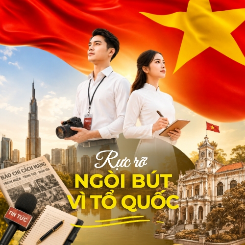 Mẫu thiết kế Bài post MXH vuông Rực rỡ ngòi bút vì Tổ Quốc 1780717920