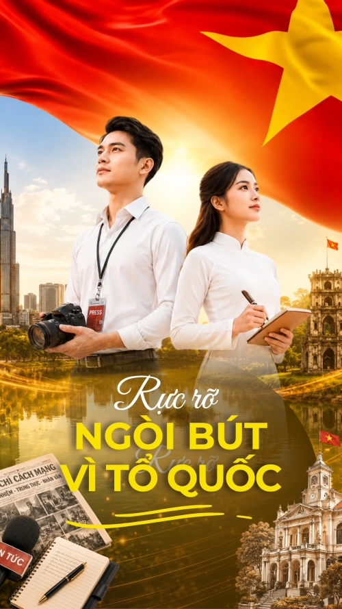 Mẫu thiết kế Bài post MXH (9:16) Rực rỡ ngòi bút vì Tổ Quốc 1781512947