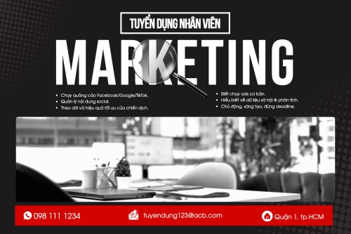 Mẫu thiết kế Bài post MXH ngang Tuyển dụng marketing 1781489880