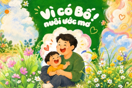 Mẫu thiết kế Postcard Vì có Bố nuôi ước mơ 1781077259