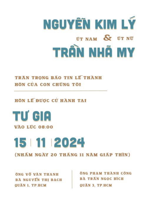 Mẫu thiết kế Ruột thiệp cưới Thời thanh xuân, truyền thống, cổ điển, retro, traditional 1780427079