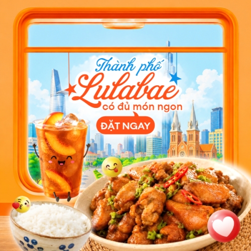 Mẫu thiết kế Bài post MXH vuông Thành phố Lulabae có đủ món ngon 1781060962