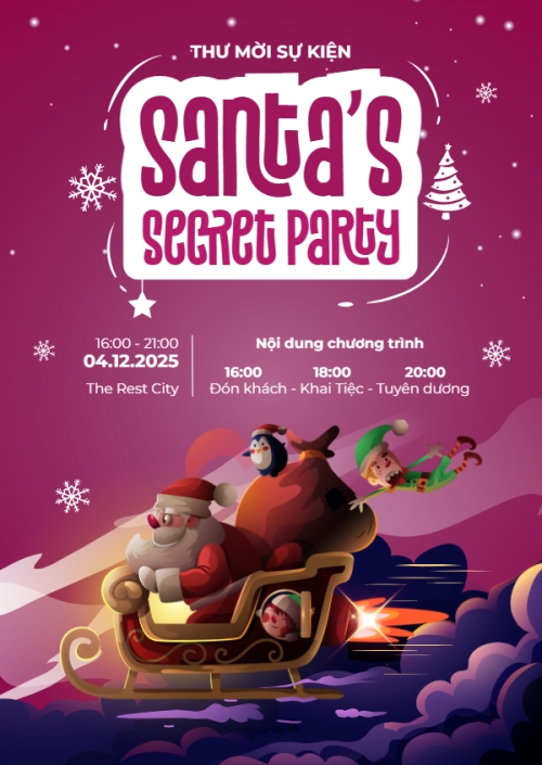 Mẫu thiết kế Thư mời Santa's secret party 1781534547