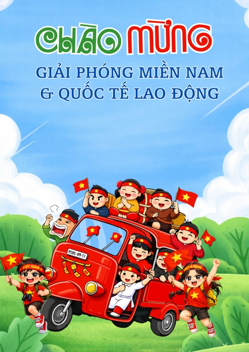 Mẫu thiết kế Poster chuẩn Nhiệt liệt chào mừng ngày Giải phóng miền Nam, thống nhất đất nước 1781078876