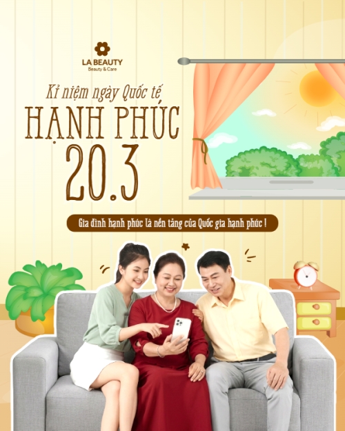 Mẫu thiết kế Bài post MXH dọc Kỉ niệm ngày Quốc Tế Hạnh Phúc 20/3 1780434295