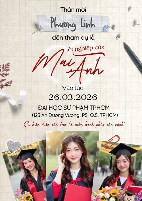 Mẫu thiết kế Thư mời Thân mời tốt nghiệp 1780616027