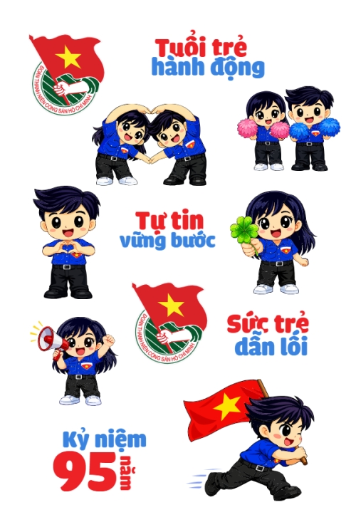 Mẫu thiết kế Nhãn Sticker - Sticker Sheets Chào mừng kỷ niệm ngày thành lập Đoàn TNCS Hồ Chí Minh 26/3 1781535420