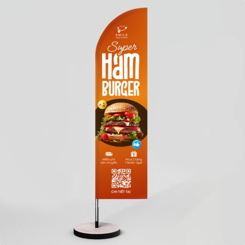 Mẫu thiết kế Cờ phướn Hamburger, fastfood, đồ ăn, food, thực phẩm, ẩm thực, món ăn, F&B, thức ăn	 1781540623