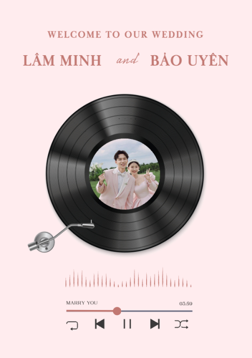 Mẫu thiết kế Ruột thiệp cưới Musical love, hiện đại, sang trọng, morden 1780427079