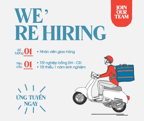 Mẫu thiết kế Bài post MXH ngang Giao hàng, shipper, nhân viên, văn phòng, office, dễ thương, cute 1781534790