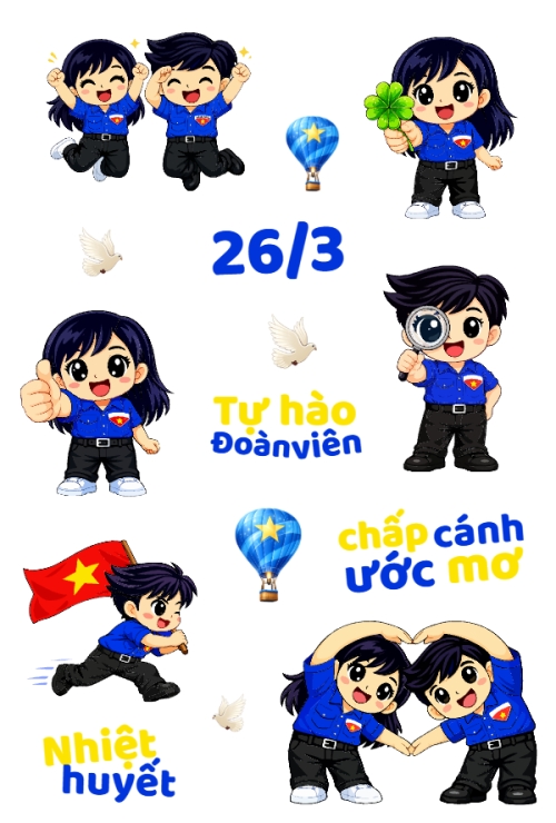 Mẫu thiết kế Nhãn Sticker - Sticker Sheets Kỷ niệm ngày thành lập Đoàn TNCS Hồ Chí Minh 26/3 1781535420