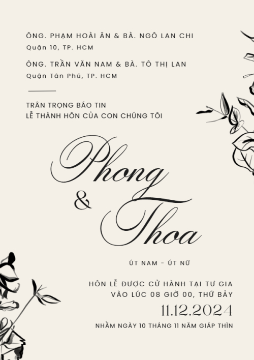 Mẫu thiết kế Ruột thiệp cưới Grace, hiện đại, sang trọng, modern 1780431453