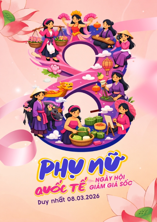 Mẫu thiết kế Poster chuẩn Ngày hội giảm giá 8/3 1781541497