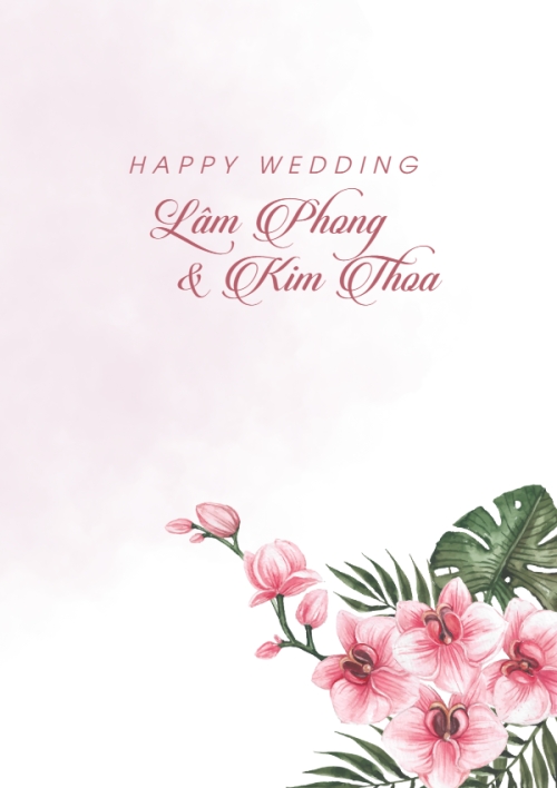 Mẫu thiết kế Ruột thiệp cưới Thiệp cưới Sắc lan hồng 1780431452