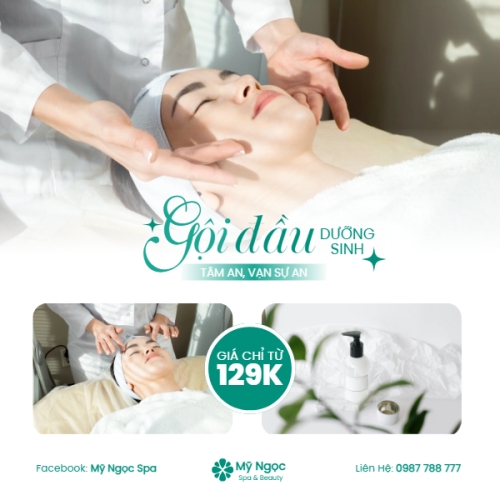 Mẫu thiết kế Bài post MXH vuông Gội đầu dưỡng sinh 1781541456